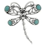 Sterling Silver Turquoise Dragonfly Pin