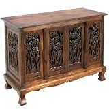 EXP Handmade Asian furniture-39" Bamboo Forest Storage Cabinet / Sideboard Buffet - Rich Dark Finish