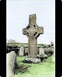 Mouse Mats of Sun-wheel cross marking an Irish grave from North Wind Picture Archives