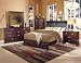 Home Elegance Contemporary Curve Leather King Bed Traditional Merlot finish 878LLK-1CK