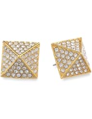 Vince Camuto Gold and Crystal Pave Stud Earrings
