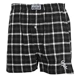 NCAA Chicago White Sox Black Plaid Tailgate Boxer Shorts (Medium)
