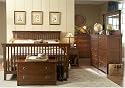 4 Pc Mission Solid Oak Wood King Master Bedroom Furniture Set: King Bed, Dresser, Mirror and 1 Night Stands
