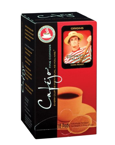 Cafejo CBS1024 Espresso Italiano Coffee Pods 72Pack With Strong Flavor Profile