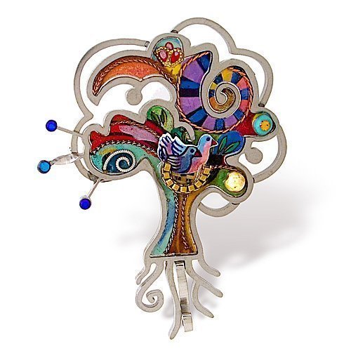 Stainless Steel Colorful Tree of Life Pin