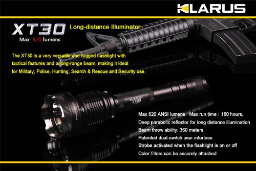  Klarus XT30 820 ANSI Lumen CREE XM-L U2 LED Flashlight 