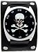 Skull Bones White Trendy Design Steel Black Arabic Dial Gothic Punk Skater Wide Black Leather Band Wrist Watch