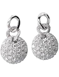 Tivolia Collection 14kt White Gold Round Pave Diamond Earrings