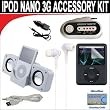 7 pc. Accessory kit for iPod Nano 3G. Includes White portable stereo speaker w/cable Car FM Transmitter w/power cable White Mini soft Earbuds Reusable Pre-Cut Screen Protector and a DBROTH Microfiber Cleaning Cloth