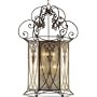 Progress Lighting P3828-75 9-Light Foyer Fixture with Antique Ice Glass, Aged Mahogany