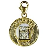 14k Choice of White or Yellow Gold Diamond Atlantic City Charm (1/10 cttw, I Color, I2 Clarity)