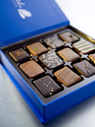 The Chocolate Collection - Preisgekrönte Pralinen vom top Chocolatier Belgiens - Exotische Mischung-12 Stück