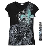 Girls' Xhilaration® Short-Sleeve V-Neck Top - Black
