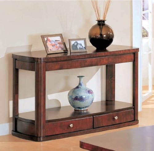Sofa Table With Storage Cherry Finish