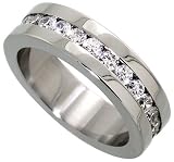 Surgical Steel 1/4 (6 mm) Eternity Band with CZ