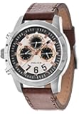 Police Kicker Men's Quartz Watch with Rose Gold Dial Chronograph Display and Brown Leather Strap 14381JSUR/04