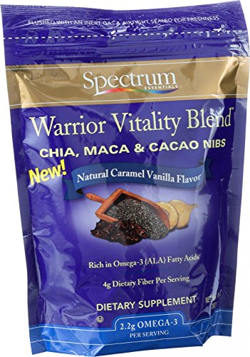 Spectrum Essentials Chia Maca and Cacao Nibs - Warrior Vitality Blend - Natural Caramel Vanilla Flavor - 10 oz Spectrum Essentials Chia Maca and Cacao Nibs - Warrior Vitality Blend - Natural Caramel Vanilla Flavor - 10 oz