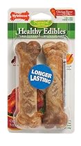 Nylabone Healthy Edibles Wolf Chicken Flavored Twin pack Dog Treat Bone
