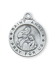 SAINT ANNE MEDAL PATRON SAINT OF MOTHERS AND GRANDMOTHERS STERLING SILVER