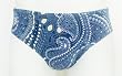 Nylon/Spandex Swimwear Bikini Brief with Inside Drawstring Seamless Front in Navy/Daisy Print Sizes SM-XXL
