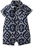 カーターズ Carter's 絣（かすり）織 ロンパース 半袖 リネン55% レーヨン45% Ikat Print Button-Front Romper 18M (78-83cm)