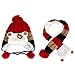 TAORE Baby Girls Boys Winter Earflap Hat Scarf Hood Scarves Skull Caps (Red)