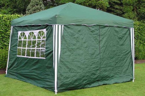 Childrens Toyshop  Outdoor Living : 3 x 3 Outdoor Ez Pop Up Instant Party Tent Gazebo + 4 Walls FREE CARRY BAG - GREEN