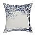 CaliTime Canvas Throw Pillow Cover Case for Couch Sofa Home Decoration Vintage Big Old Tree 18 X 18 Inches Navy Blue
