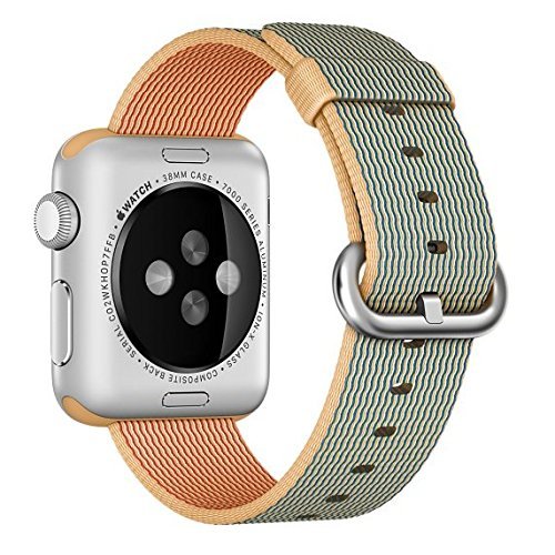 Apple Watch band, Oitom Woven Nylon Watch Band Replacement Strap For Apple Watch 42mm (Gold/Blue, Apple Watch 42mm) Apple Watch band, Oitom Woven Nylon Watch Band Replacement Strap For Apple Watch 42mm (Gold/Blue, Apple Watch 42mm)