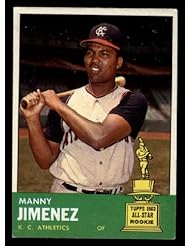 1963 Topps Manny Jimenez Athletics (Baseball Card) # 195 Deans Cards 5 - EX