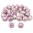 Purple Enamel Sterling Silver Oval Beads 6mm Approx 25