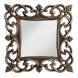 Pack of 2 Regal Scroll Decorative Square Cast-Iron Wall Mirrors