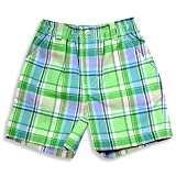 E-Land - Infant Boys Plaid Short, Green, Blue (Size 12Months)
