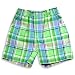 E-Land - Infant Boys Plaid Short, Green, Blue