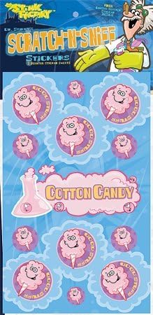 The Stink Facotry 41008 Scratch-N-Sniff Stickers- Cotton Candy, Pack of 10