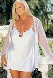 Plus Size White Lingerie Chemise & Sheer Robe Set!