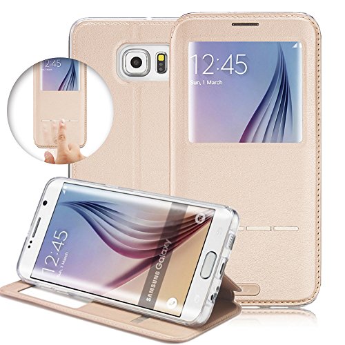 Galaxy-S7-Edge-Case-GCASE-Sense-II-Smart-Unlock-Smart-Touch-Metal-Answer-Calls-Folio-Flip-PU-Leather-Wallet-Po