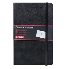 Herlitz 10789428 Gesch�ftsbuch, Lederoptik, schwarz, kariert, A5, 96 Blatt,Inhaltspapier 80g/m� Notizbuch Classic Collection