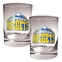 NIB Denver Nuggets NBA 2pc Rocks Glass Cup Set