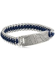 The SAK Woven Batik Stone Peg Blueberry Identification Bracelet, 8.25"