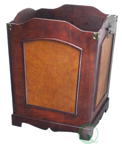 Vintiquewise(TM) Antique Wooden Waste Can/Bin with Handle