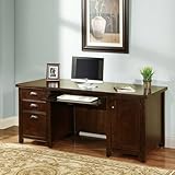 kathy ireland Home by Martin Tribeca Loft Cherry Double Pedestal Computer Desk - Fully Assembled