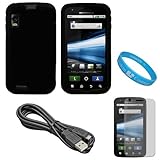 Black Rubberized Protective Gel Silicone Skin Cover Case for AT&T New Motor ....