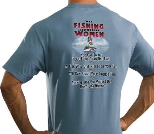 Big Dogs Men's Why Fishing Is Better Than Women T-Shirt Denim XL