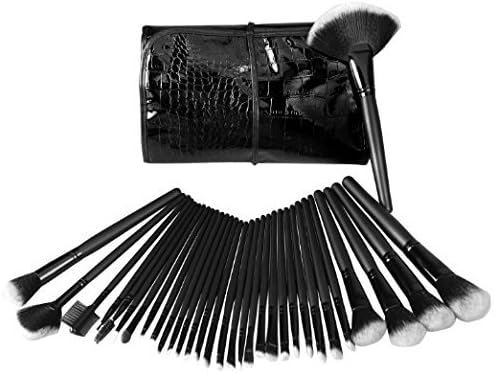 AlierKin Makeup Brush Set,32-Piece Brushes Cosmetics Professional Essential Makeup Brush Kits With Leather Travel Pouch Bag Case by AlierKin