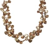 Gold-Filled 8-9mm Dyed Gold Cultured Keshi Pearl Double-Strand Necklace, 17