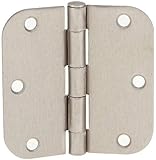 18 PC Satin Nickel 3.5" X 3.5"in 5/8 Radius Round Corner Interior Door Hinges Brushed Nickel