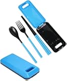 JAVOedge Foldable Compact Travel Utensil Set with Spoon, Fork, Chopstick