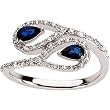14K White Gold Sapphire and Diamond Ring
