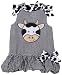 Mud Pie Baby Eieio Black and White Gingham Bubble Dress, Cow, 12 - 18 Months